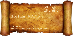 Steiger Máté névjegykártya