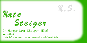 mate steiger business card